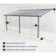 Pergola addossata Olympia 3x4,25m in alluminio bianco e Canopia in policarbonato