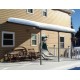 Pergola addossata Olympia 3x4,25m in alluminio bianco e Canopia in policarbonato