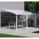 Pergola addossata Olympia 3x5,46m in alluminio bianco e Canopia in policarbonato