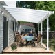 Olympia 3x5,46 m Wandpergola aus Weißaluminium und Canopia Polycarbonat