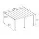 Olympia 3x5,46 m Wandpergola aus Weißaluminium und Canopia Polycarbonat
