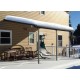 Pérgola de pared Olympia 3x5,46m de aluminio blanco y policarbonato Canopia