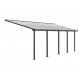 Pergola addossata Olympia 3x7,30m grigio alluminio e policarbonato Canopia