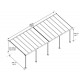 Pérgola de pared Olympia 3x7,30m de aluminio gris y policarbonato Canopia