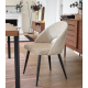 Conjunto de 6 Cadeiras de Veludo Bege com Encosto Ergonômico Pernas Pretas VeryForma