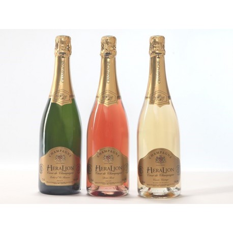 Champagne HeraLion Mix Selection gold Sheen, pink and Vintage - 3 Btles desire